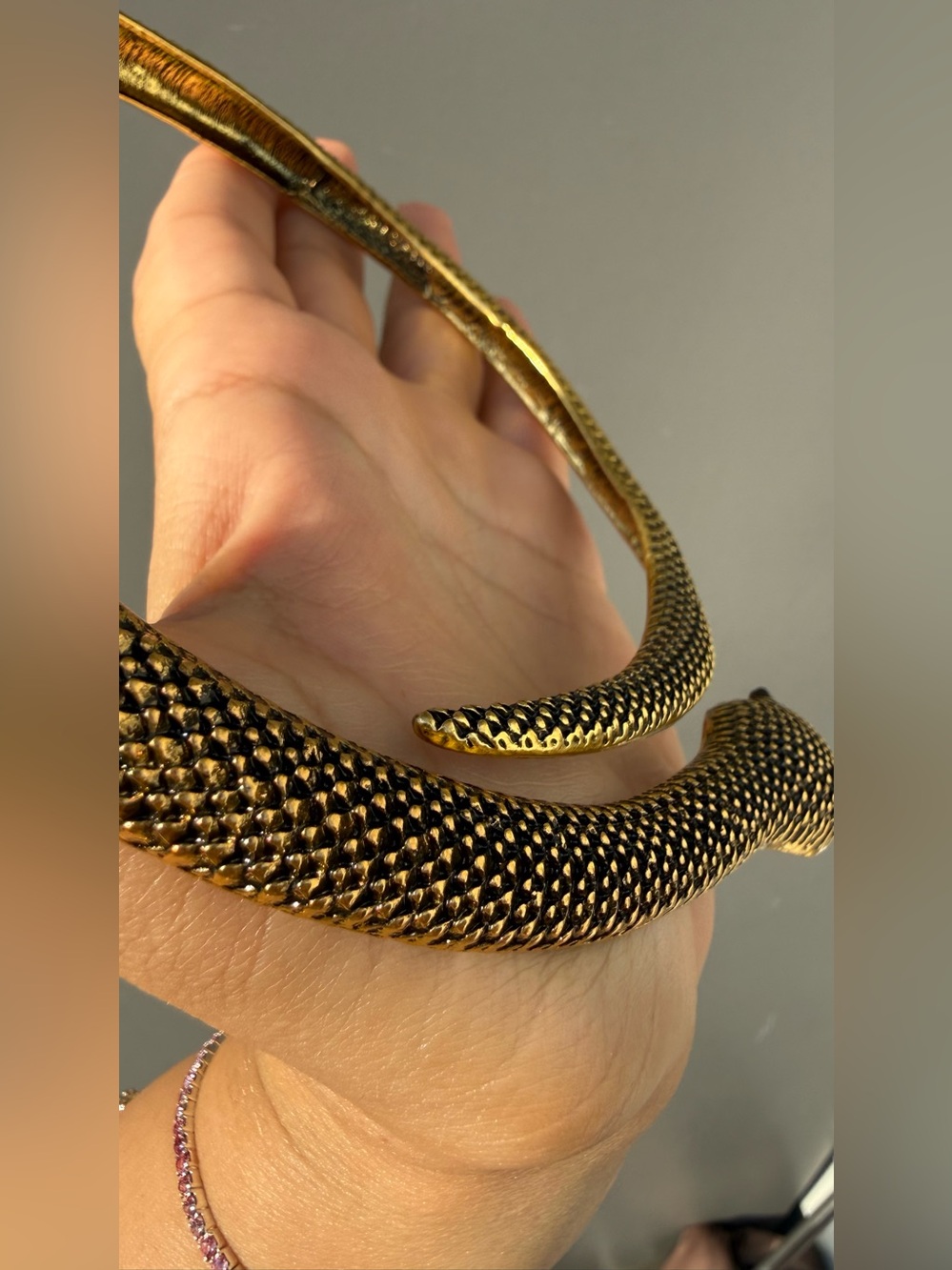 Gold Snake Choker Necklace - Picture 3 of 7